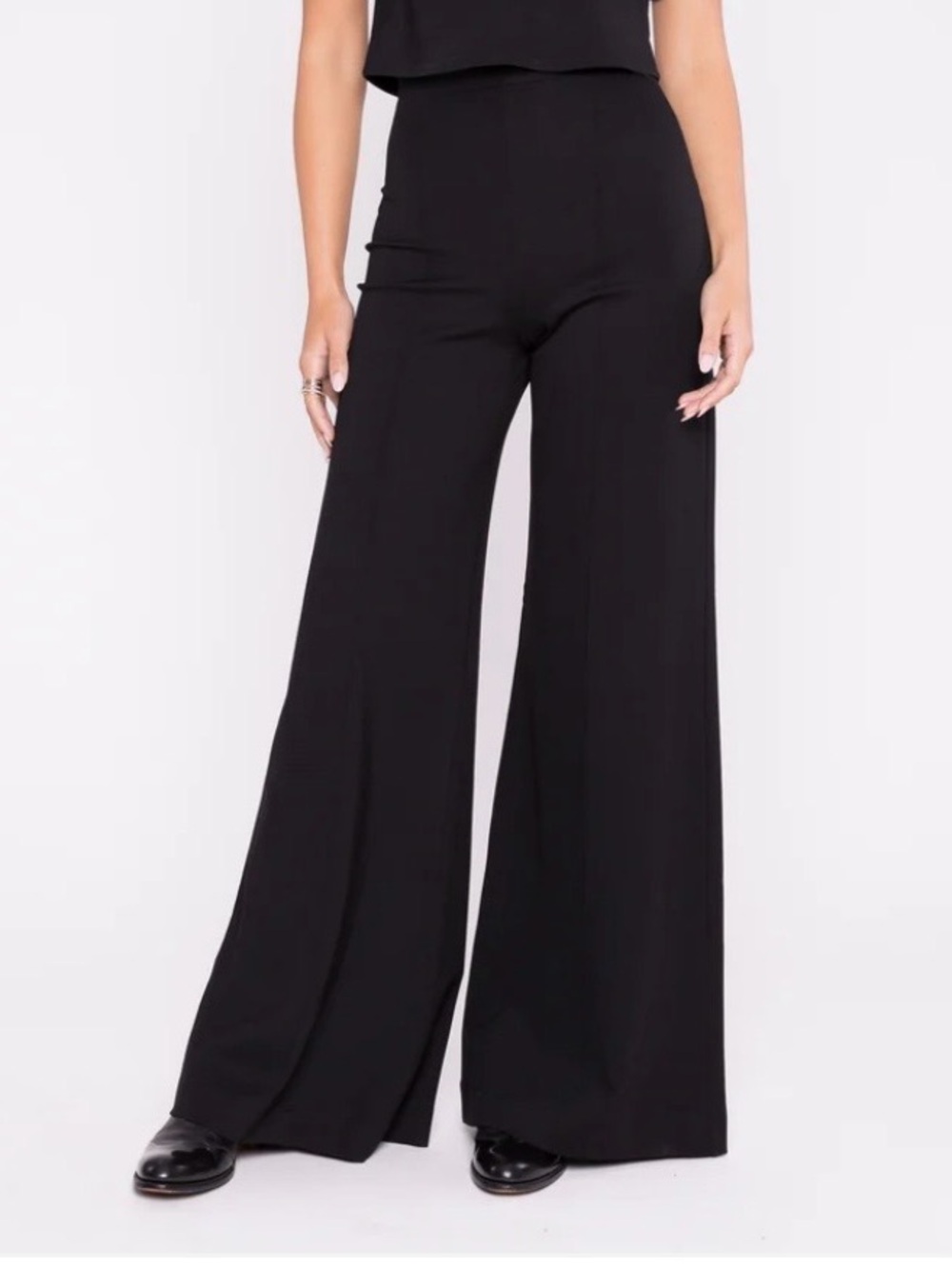 Ripley Rader High-Waisted Wide-Leg Black Pants